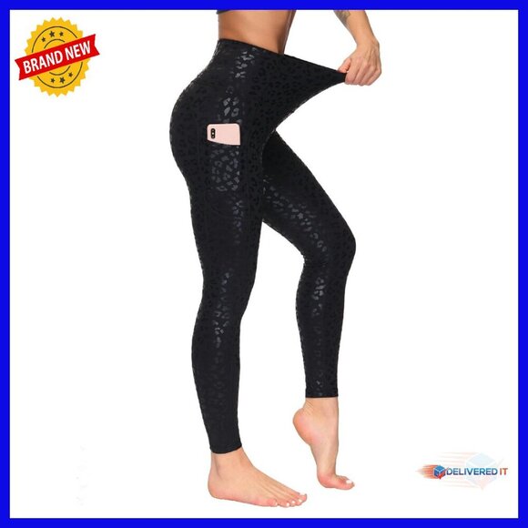 Pants - High Waist Tummy Control Yoga Pants with Deep Pockets - Medium